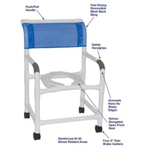 MJM Shower Chair - Standard Line Shower Chair w/ Commode Opening 22 inch