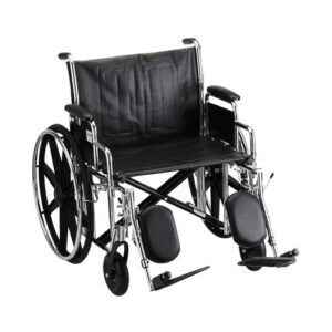 Wheelchair 18" Vinyl Full Length Permanent Arms W/ Elevated Leg Rests
